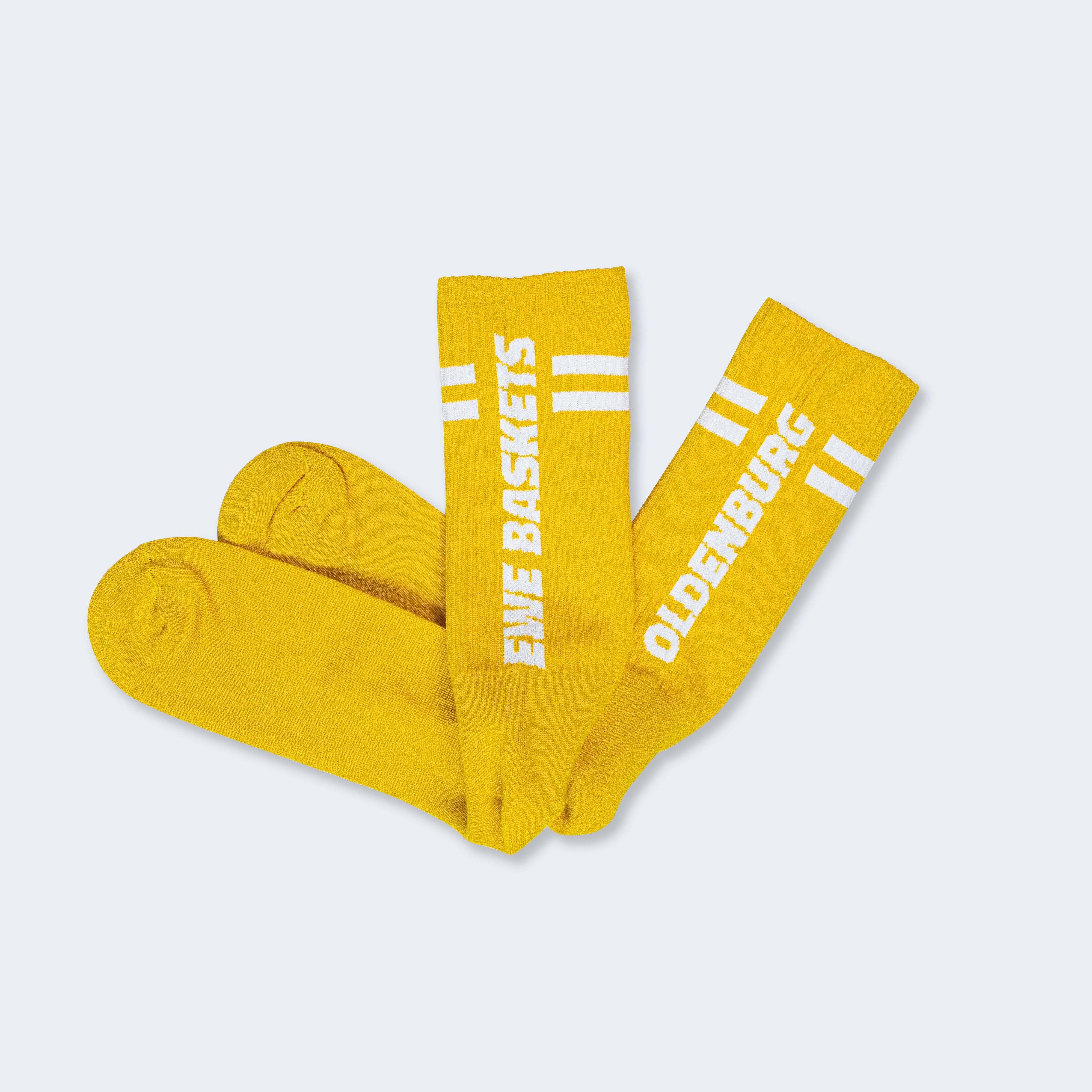 Socken weiß/gelb