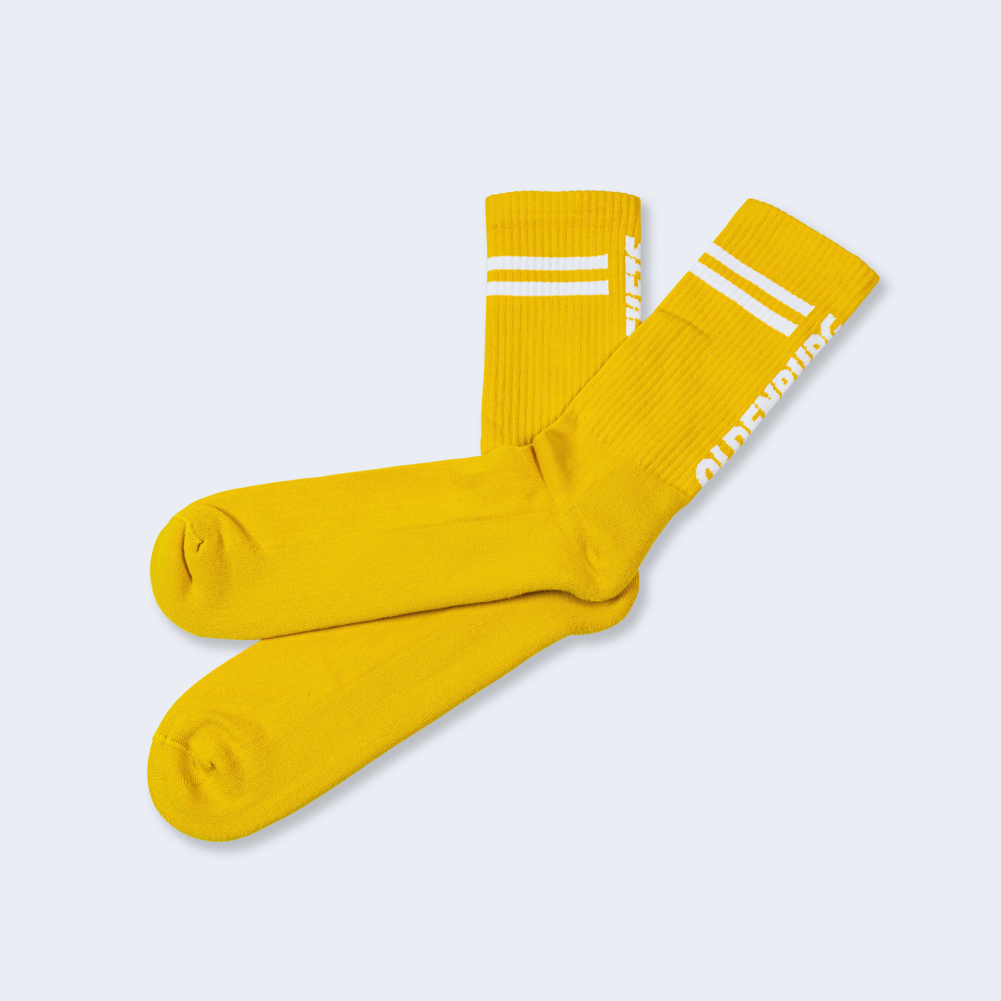 Socken weiß/gelb