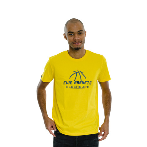 T-Shirt Herren gelb "EWE BASKETS"